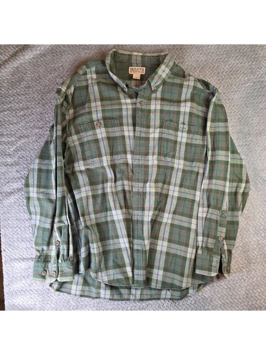 Duluth Trading Co Other - Duluth Trading Co Mens 3XL Green Plaid Button-Front Shirt 100% Cotton Dual Chest